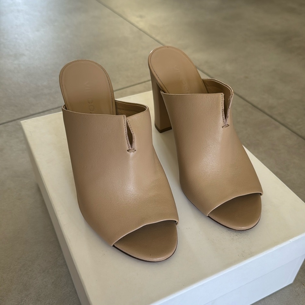 Tan leather heels